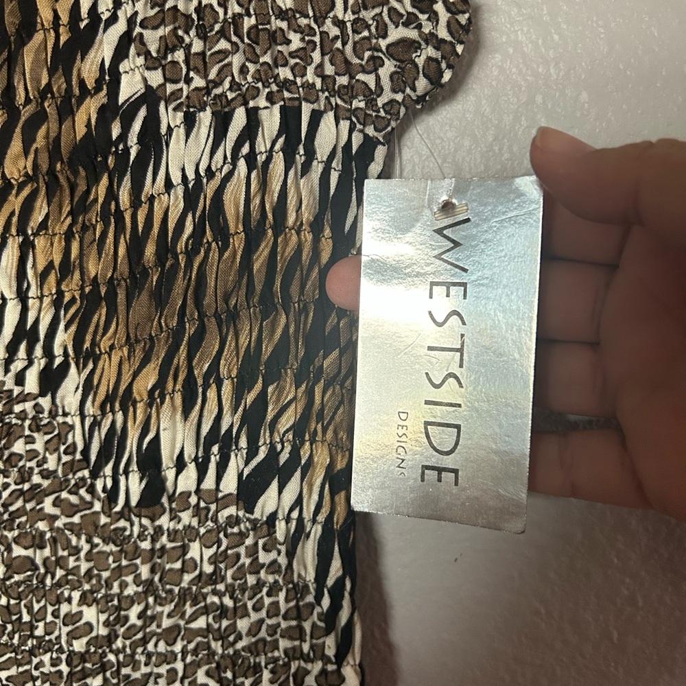Y2K west side design zebra/cheetah print maxi sundress - Picture 6 of 7